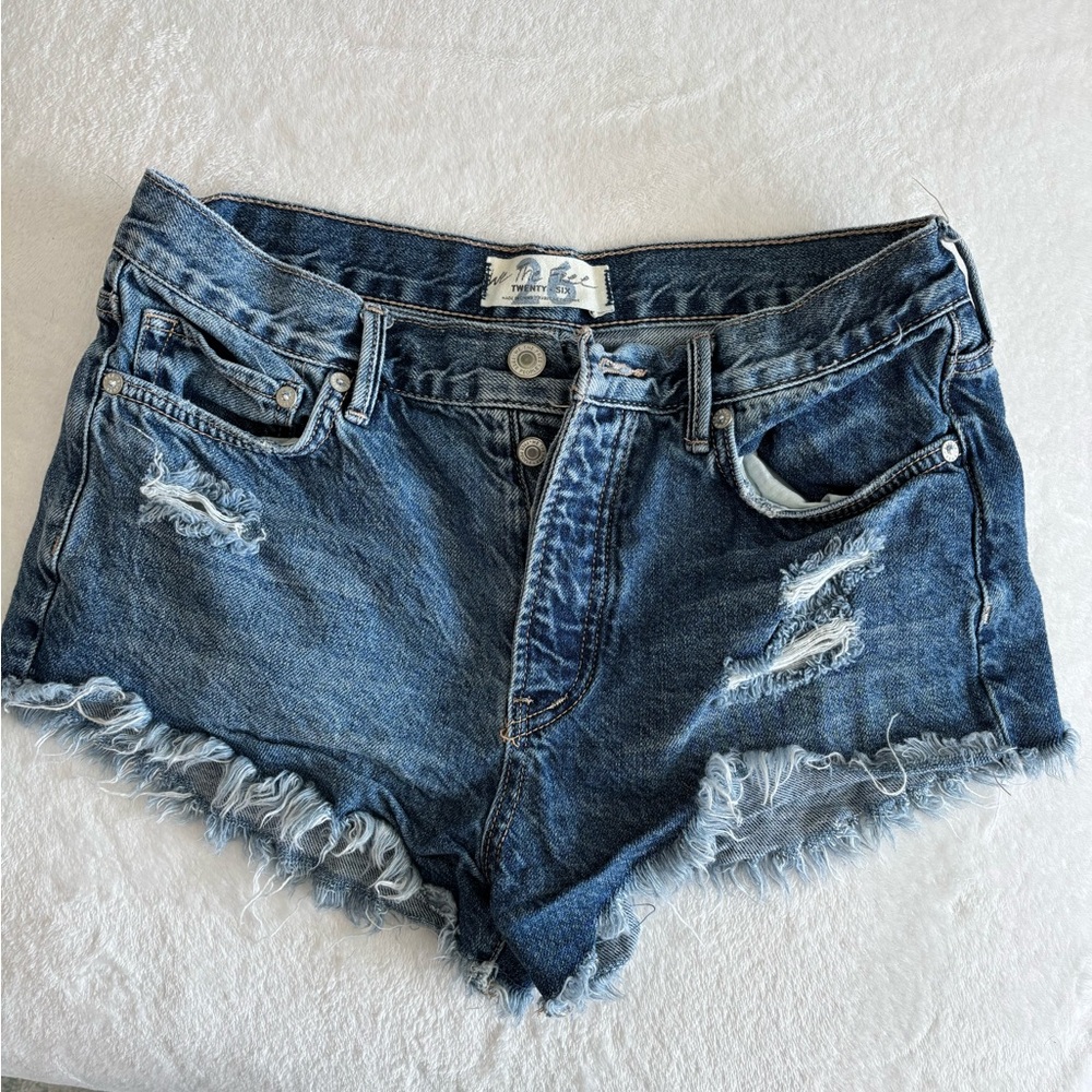 Denim Blue Distressed Women's Shorts
